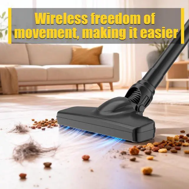 Alt view image 3 of 7 - Cordless Vacuum Cleaner for Home, 1600Pa/400W Stick Vacuum with LED, Anti-Tangle, Powerful Suction Wireless Floor Vacuum, Lightweight Handheld Vacuum for Pet Hair, Hard Floor