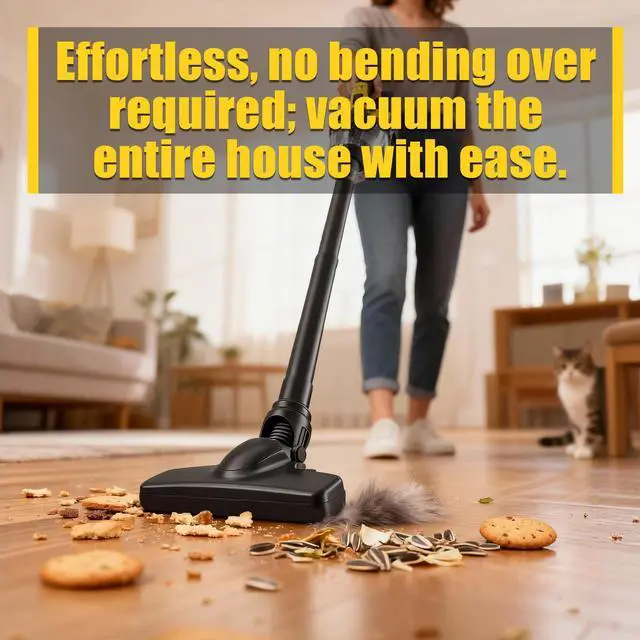 Alt view image 6 of 7 - Cordless Vacuum Cleaner for Home, 1600Pa/400W Stick Vacuum with LED, Anti-Tangle, Powerful Suction Wireless Floor Vacuum, Lightweight Handheld Vacuum for Pet Hair, Hard Floor