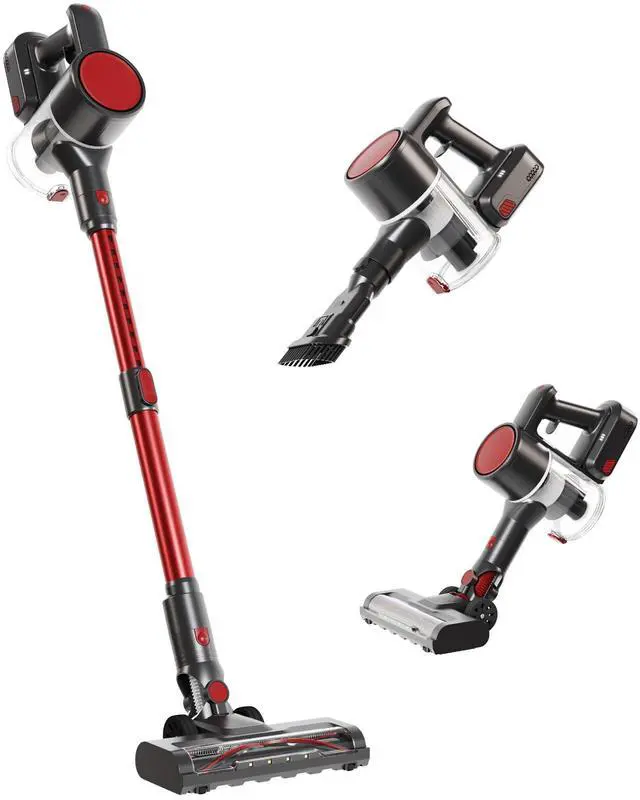Main image of Cordless Vacuum Cleaner with Flexible Steering & Extendable Pole,3 Brush Heads, Lightweight Wireless Rechargeable Upright Vacuum with LED Light & Wall Mount for Hardwood Floors & Carpet