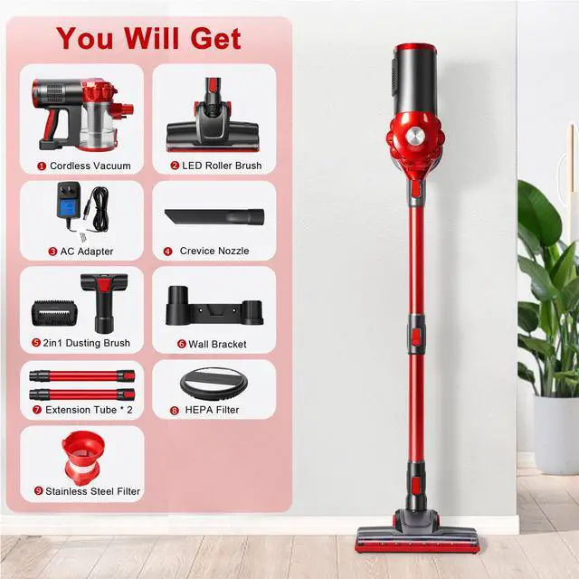 Alt view image 7 of 7 - A200 Cordless Vacuum Cleaner, Stick Vacuum with Powerful Suction, Max 38 Mins Runtime, Rechargeable Battery, HEPA Filter, Portable Lightweight Vacuum Cleaners for Home, Hard Floor, Pet Hair