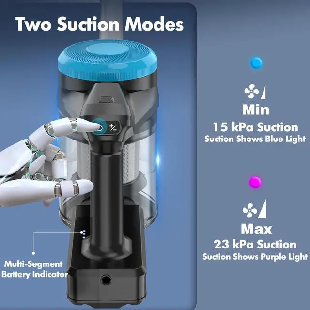 Alt view image 3 of 7 - Voltvac Lite Cordless Vacuum Cleaner for Home Pet Hair, Portable Handheld Rechargeable Vacuum (Black)