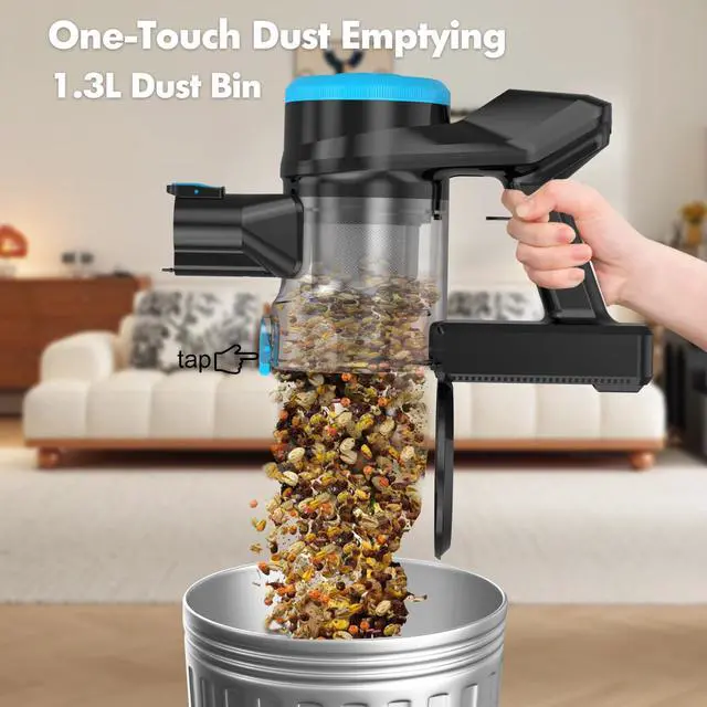 Alt view image 7 of 7 - Voltvac Lite Cordless Vacuum Cleaner for Home Pet Hair, Portable Handheld Rechargeable Vacuum (Black)
