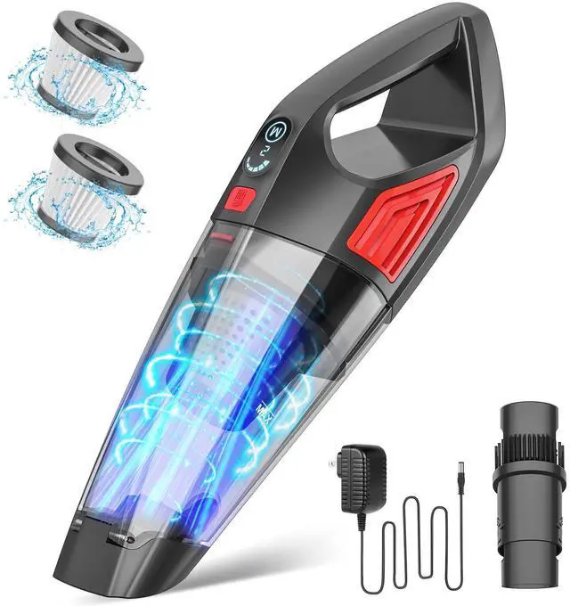 Main image of Handheld Vacuum Cordless, 9000PA Hand Held Car Vacuum Cleaner Rechargeable, 3 in 1 Portable Hand Vacuum with LED Light & USB Charge Portable Car Vacuum Cleaner Filter for Home Office, Car, Pets