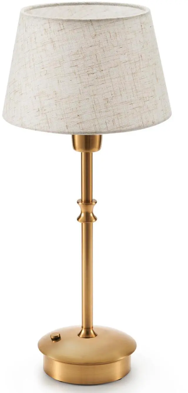 Main image of Cordless Lamp Rechargeable Table Lamps, 5000mAh Battery Operated Lights, 3 Level Brightness Dimmable, Portable Night Bedside Light for Patio, Restaurant, Dining, Fabric Shade, Antique Brass