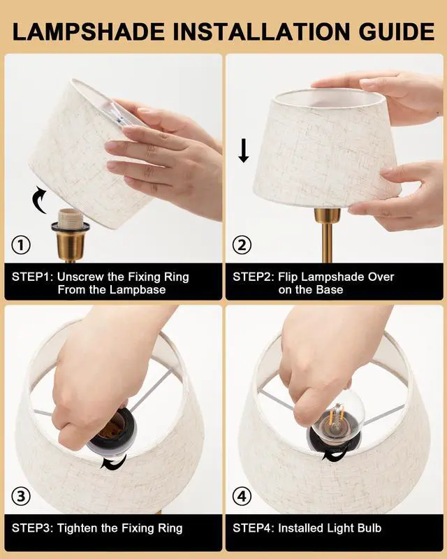 Alt view image 7 of 7 - Cordless Lamp Rechargeable Table Lamps, 5000mAh Battery Operated Lights, 3 Level Brightness Dimmable, Portable Night Bedside Light for Patio, Restaurant, Dining, Fabric Shade, Antique Brass