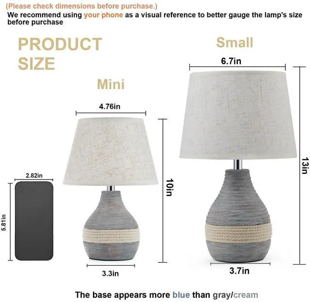 Alt view image 3 of 7 - 10" H Small Rechargeable Cordless Ceramic Table Lamp with Remote, RGB & Warm White Light, Timer & Dimmer, Battery Table Lamp with Linen Shade for Patio, Bedroom, Living Room, Dining Table