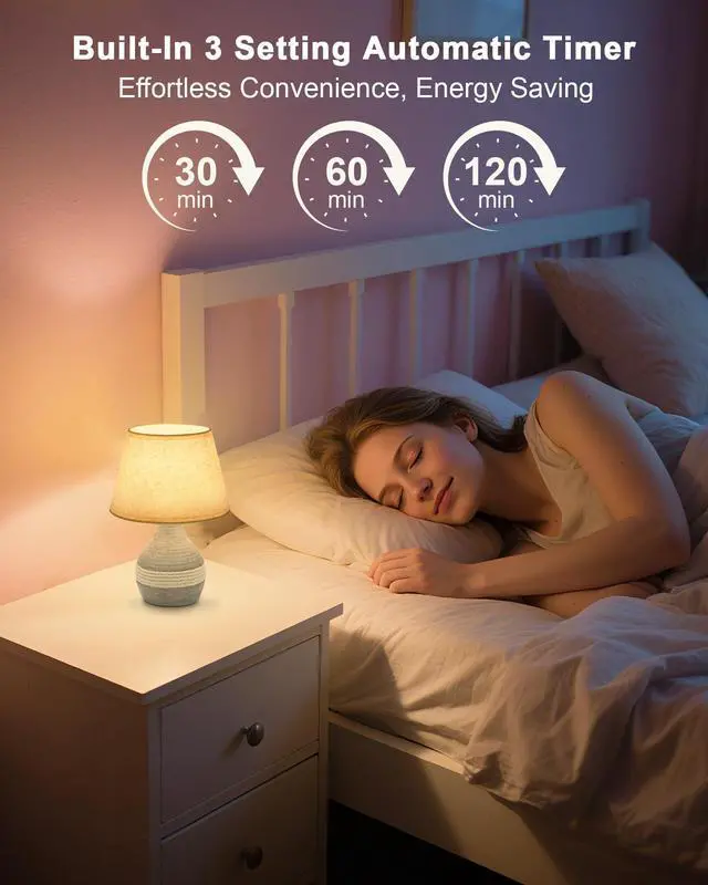 Alt view image 4 of 7 - 10" H Small Rechargeable Cordless Ceramic Table Lamp with Remote, RGB & Warm White Light, Timer & Dimmer, Battery Table Lamp with Linen Shade for Patio, Bedroom, Living Room, Dining Table