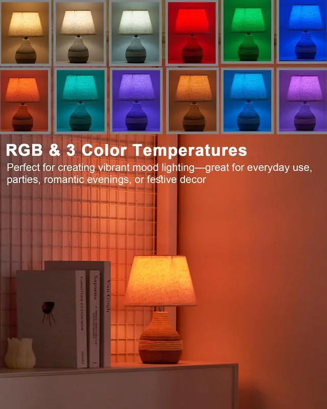 Alt view image 6 of 7 - 10" H Small Rechargeable Cordless Ceramic Table Lamp with Remote, RGB & Warm White Light, Timer & Dimmer, Battery Table Lamp with Linen Shade for Patio, Bedroom, Living Room, Dining Table