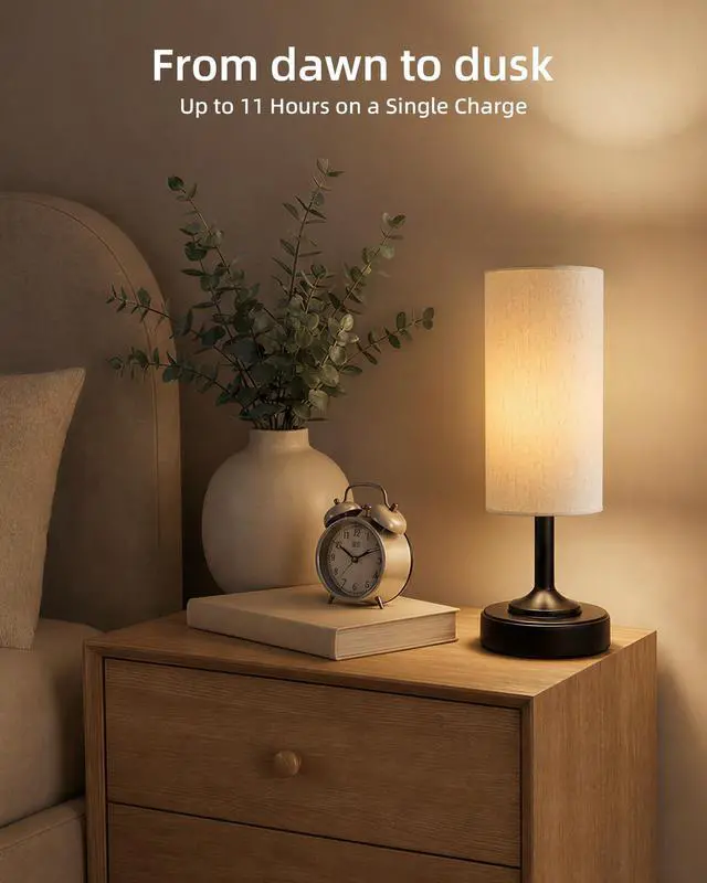 Alt view image 5 of 7 - Cordless Table Lamp with Timer, Small Dimmable Ambient Light