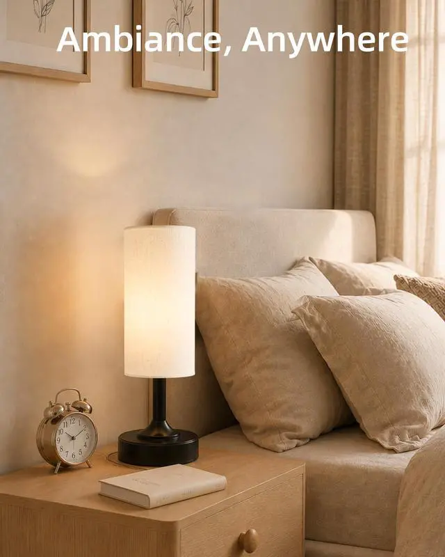 Alt view image 6 of 7 - Cordless Table Lamp with Timer, Small Dimmable Ambient Light