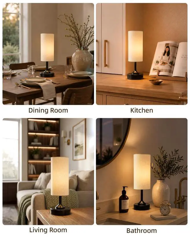 Alt view image 7 of 7 - Cordless Table Lamp with Timer, Small Dimmable Ambient Light