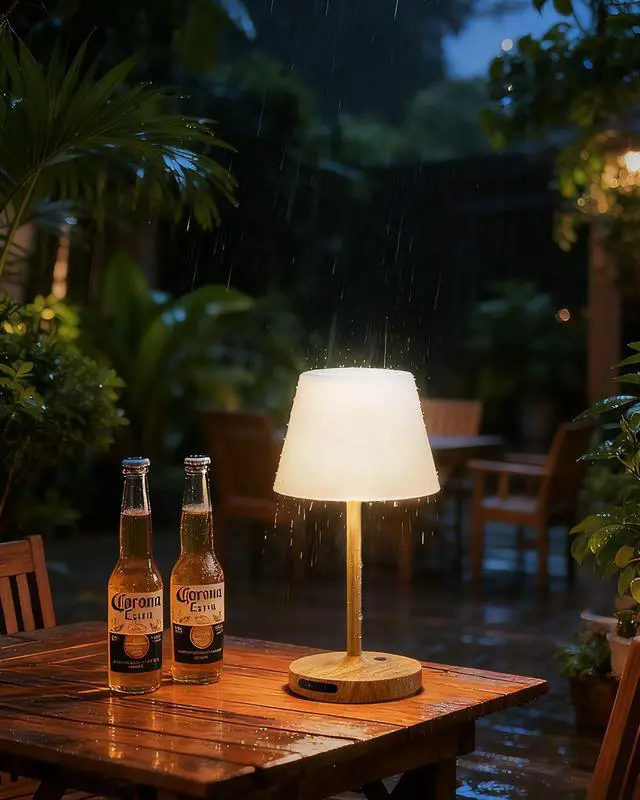 Alt view image 7 of 7 - Outdoor Waterproof Shower Lamp, 5200mAh Cordless Rechargeable Table Lamp with Touch Dimming, IP65 Wireless LED Night Light for Patio, Camping, Bathroom, Restaurant & Kitchen