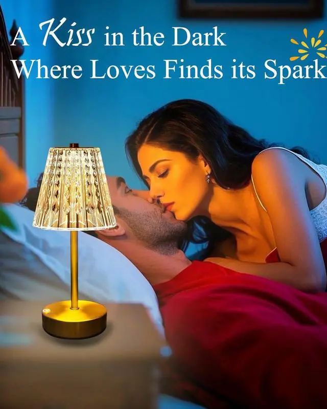Alt view image 5 of 7 - Gold Cordless Table Lamp Rechargeable,5000mAh Battery Operated Lamps,Mini Small Crystal Table Lamp for Restaurant Dining Bathroom/Kitchen Counter/Rechargable Touch Lamp for Home Dinner Shower Lamp