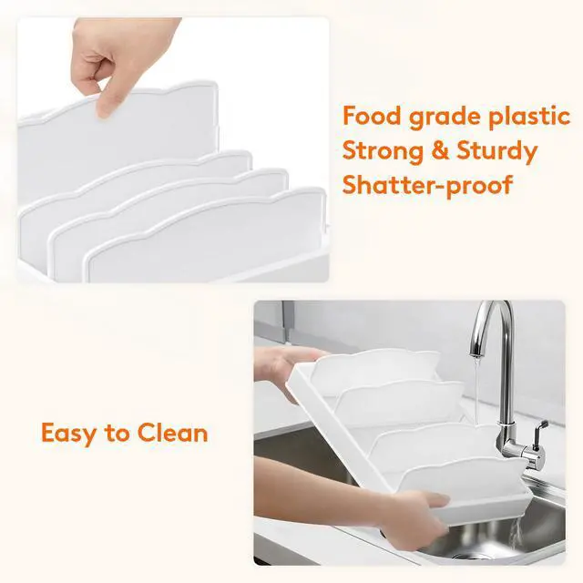 Alt view image 7 of 7 - Kitchen Cabinet Organizer for Food Contanier Lid, Lid Holder with 6 Adjustable Dividers & 7 Sections for Pantry Organizers and Storage, Home Drawer Organization, Large, 13" x 10"