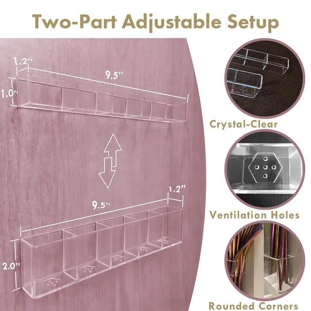 Alt view image 4 of 7 - Acrylic Straw Holder for Cabinet Door - Child-Safe Organizer & Dispenser with Smooth Rounded Edges for Kitchen Accessories Storage, Adhesive Circles Included (Clear Transparent)