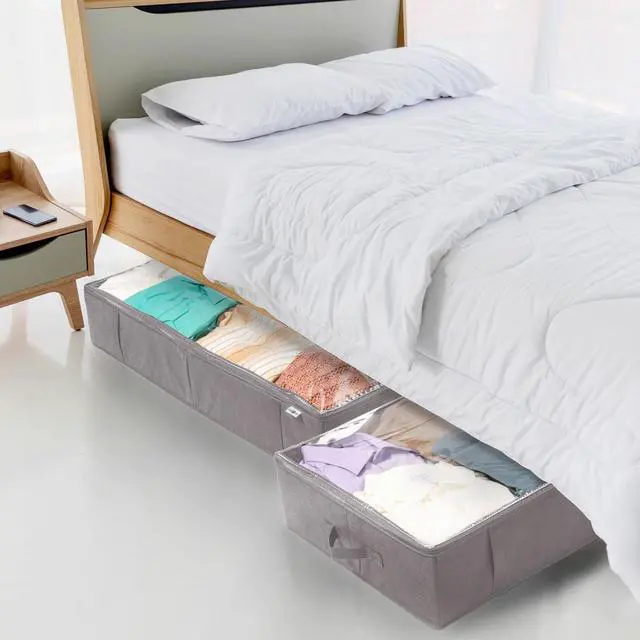 Alt view image 4 of 6 - Closet Organizers and Storage - Maximize Space with Under Bed Storage Containers & Clothes Storage - Ideal Closet Organizer, Toy Storage Organizer & Underbed Storage (Grey, 4 Pack)