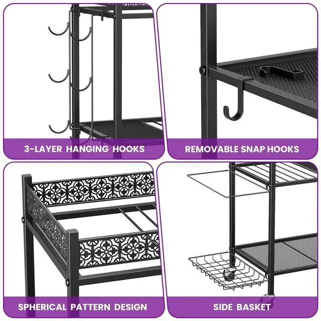 Alt view image 4 of 7 - Yoga Mat Storage Rack, Home Gym Storage Rack Yoga Mat Holder, Workout Storage for Yoga Mat, Foam Roller, Gym Organizer Gym Equipment Storage for Home Exercise and Fitness Gear (Metal)