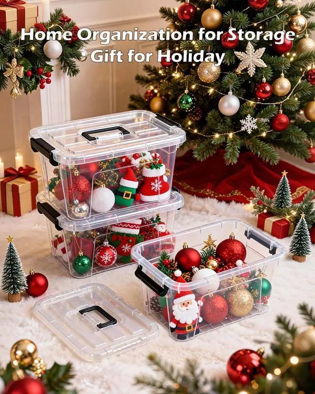 Alt view image 2 of 7 - 7Qt Clear Plastic Storage Bins with Lids,6 Pack