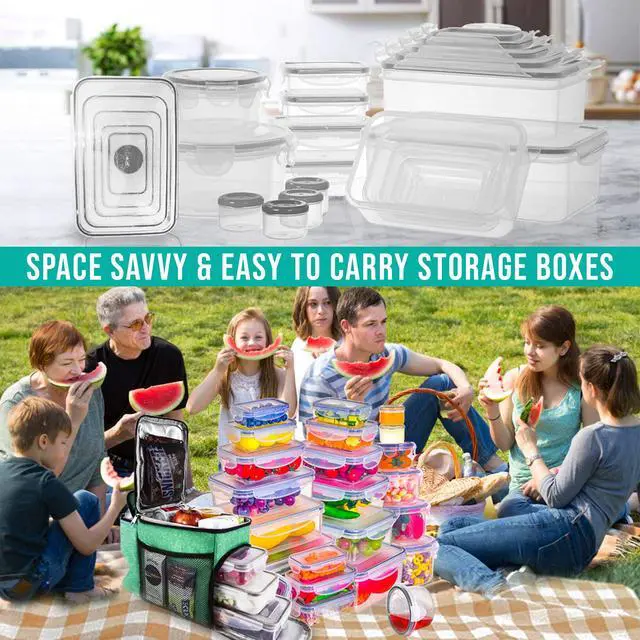 Alt view image 3 of 7 - 50 Pcs Large Food Storage Containers with Lids Airtight-85 OZ to small Containers-Total 526OZ Stackable Kitchen Set -BPA Free Leak proof containers- Freezer Microwave safe