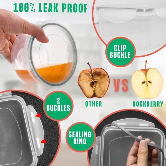 Alt view image 6 of 7 - 50 Pcs Large Food Storage Containers with Lids Airtight-85 OZ to small Containers-Total 526OZ Stackable Kitchen Set -BPA Free Leak proof containers- Freezer Microwave safe