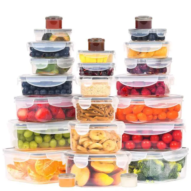 Alt view image 7 of 7 - 50 Pcs Large Food Storage Containers with Lids Airtight-85 OZ to small Containers-Total 526OZ Stackable Kitchen Set -BPA Free Leak proof containers- Freezer Microwave safe
