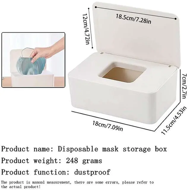 Alt view image 2 of 7 - White Tissue Box Cover, Refillable Baby Wipes Dispenser with Sealed Lid, Modern Desktop Tissue Box Holder Napkin Organizer Container for Bathroom Car Office
