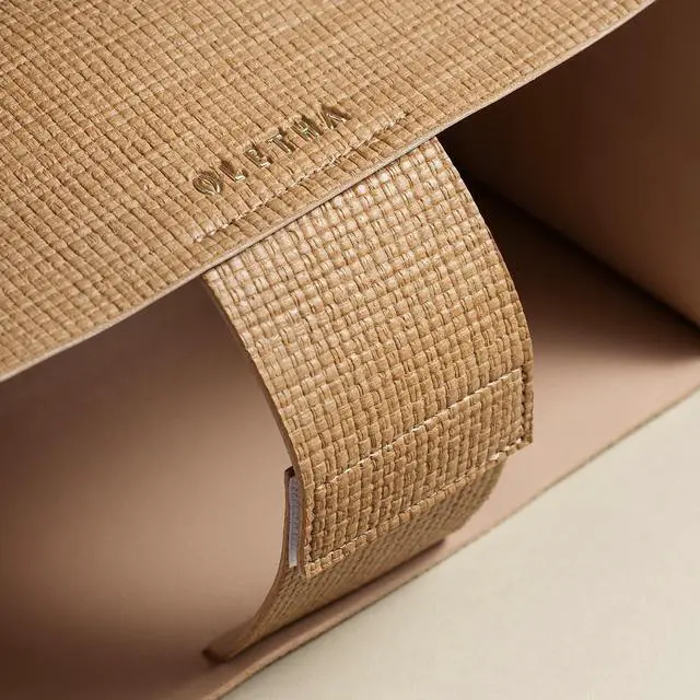 Alt view image 4 of 7 - Aesthetic Rectangle Tissue Box Cover, Medium Flat Box Tissues Holder Rectangular, Raffia Embossing, Wheat
