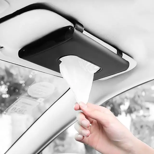 Main image of Fredysu Car Visor Tissue Holder, Sun Visor Napkin Holder Backseat Tissue Case, Premium Car Tissue Box for car, Vehicle (Black)