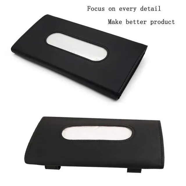 Alt view image 4 of 7 - Fredysu Car Visor Tissue Holder, Sun Visor Napkin Holder Backseat Tissue Case, Premium Car Tissue Box for car, Vehicle (Black)