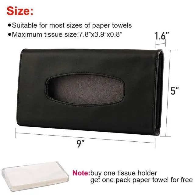 Alt view image 6 of 7 - Fredysu Car Visor Tissue Holder, Sun Visor Napkin Holder Backseat Tissue Case, Premium Car Tissue Box for car, Vehicle (Black)