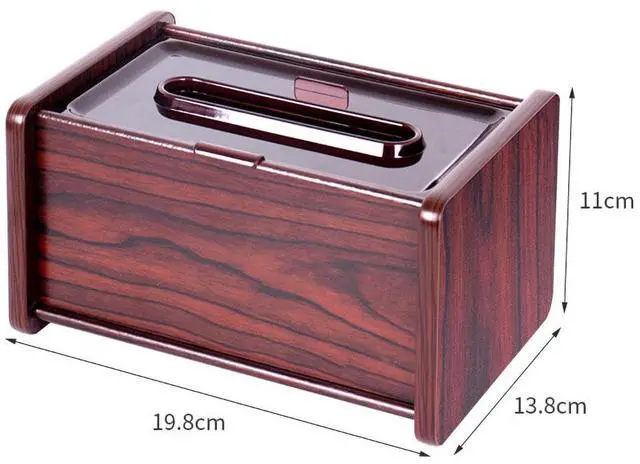 Alt view image 2 of 2 - Wooden Paper Box Multi Functional Desktop Tissue Storage Box Home Paper Box Wooden Simple Creative Environmental Protection Living Room Bedroom Office