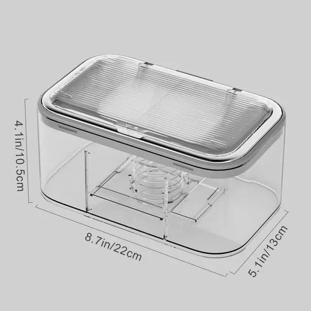 Alt view image 2 of 7 - Mask Storage Box with Lid, Tissue Box Holder, Openable Mask Storage Box Organizer, Wall Hanging Tissue Box for Home, Office, Car, Schools, Churches, Gyms, Transparent