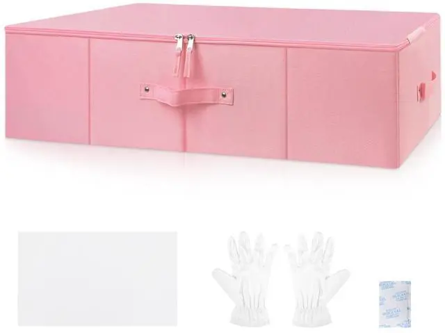 Main image of Wedding Dress Storage Box,Wedding Dress Preservation Kit with 50 Sheets of Acid Free Tissue Paper,1 Pair Microfiber Gloves and Clothing Desiccants,WeddingDress Preservation Box-Bride Musthaves