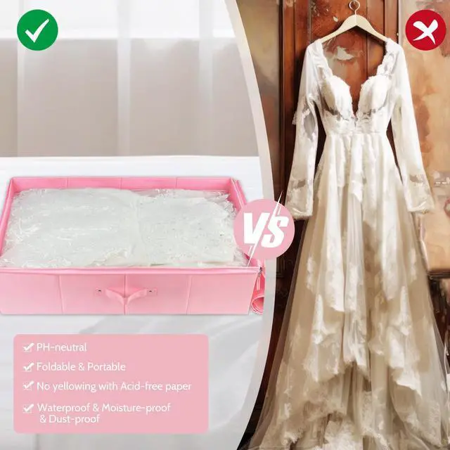 Alt view image 2 of 7 - Wedding Dress Storage Box,Wedding Dress Preservation Kit with 50 Sheets of Acid Free Tissue Paper,1 Pair Microfiber Gloves and Clothing Desiccants,WeddingDress Preservation Box-Bride Musthaves