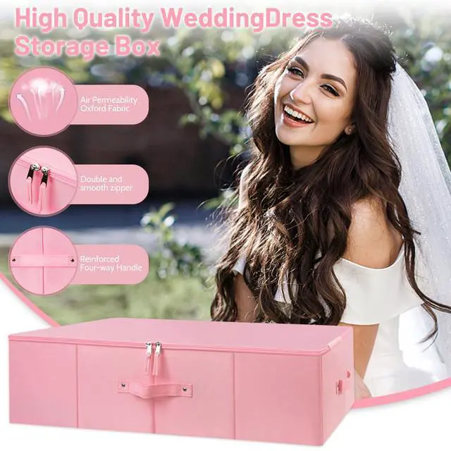 Alt view image 6 of 7 - Wedding Dress Storage Box,Wedding Dress Preservation Kit with 50 Sheets of Acid Free Tissue Paper,1 Pair Microfiber Gloves and Clothing Desiccants,WeddingDress Preservation Box-Bride Musthaves