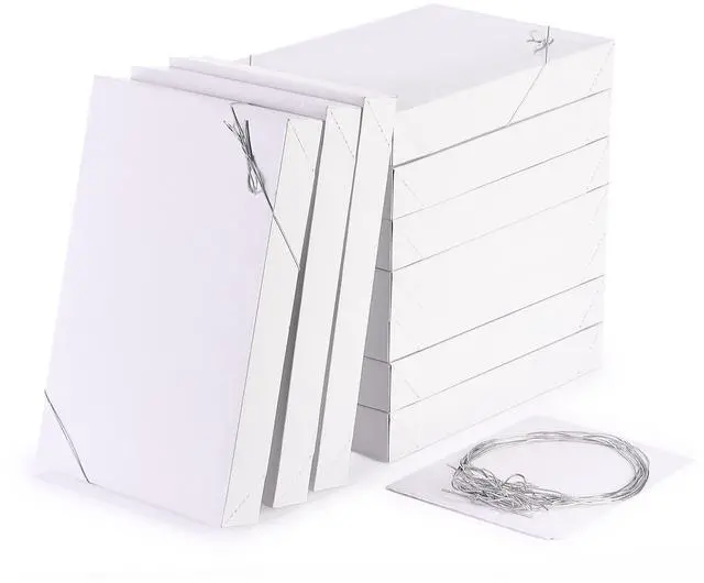 Main image of MPFY- White Shirt Gift Wrap Boxes with Tissue Paper and Wrapping Band,10 Pack, White, 15x9.5"x2", Christmas Gift Boxes with Lids