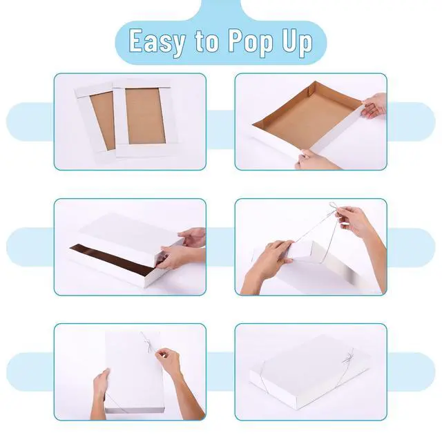 Alt view image 6 of 7 - MPFY- White Shirt Gift Wrap Boxes with Tissue Paper and Wrapping Band,10 Pack, White, 15x9.5"x2", Christmas Gift Boxes with Lids