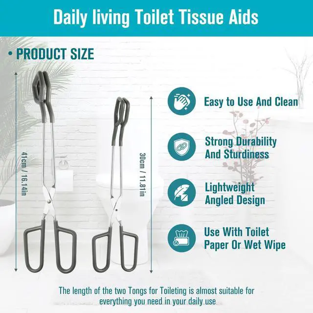 Alt view image 2 of 7 - Toilet Aids for Wiping Bottom 3 Pack Self Wipe Assist Long Short Handle,Butt Wiper Tool with Boxes for Garage Storage,Daily Living Toilet Tissue aids for Women,Men,Disability and Elderly