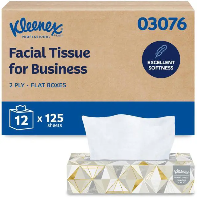Main image of ® Professional Facial Tissue, Bulk (03076), 2-Ply, White, Flat Facial Tissue Boxes for Business, Convenience Case (125 Tissues/Box, 12 Boxes/Case, 1,500 Tissues/Case)
