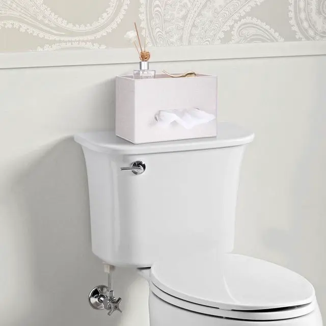 Alt view image 6 of 7 - Tissue Box Cover with Storage Tray, Decorative Rectangular Tissue Holder Linen Facial Tissues Organizer Stylish Modern Tissue Dispenser for Bathroom Toilet Tank Vanity Dresser Table