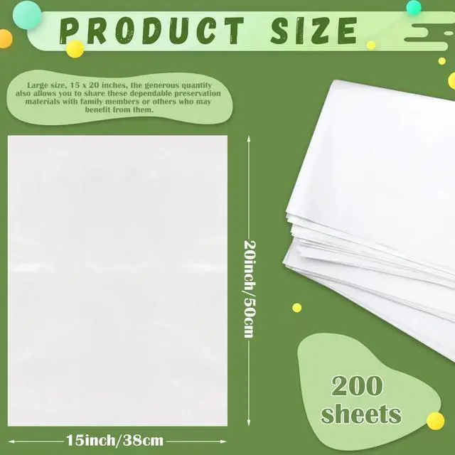 Alt view image 2 of 7 - 200 Sheets 15 x 20 inch Acid Free Archival Tissue Paper, White No Lignin Free Packing Tissue Paper for Preserving Clothing Storage Festival Gift Wrap Mother's Day Party Décor