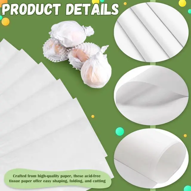 Alt view image 3 of 7 - 200 Sheets 15 x 20 inch Acid Free Archival Tissue Paper, White No Lignin Free Packing Tissue Paper for Preserving Clothing Storage Festival Gift Wrap Mother's Day Party Décor
