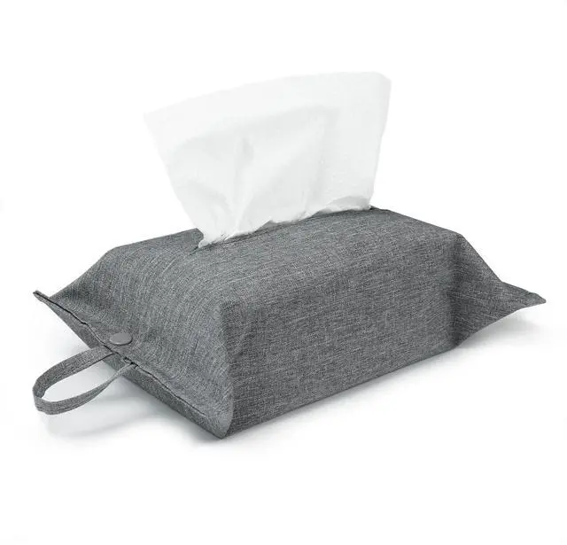Main image of Toilet Paper Holder Reusable Tissue Holder Travel Tissue Holder Wall Hanging Tissue Box Cover Toilet Paper Storage Rectangle Napkin Holder Cloth Tissue Box for Car Office Desk, Gray