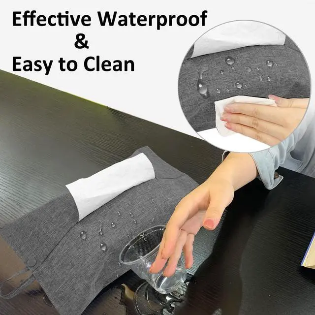 Alt view image 7 of 7 - Toilet Paper Holder Reusable Tissue Holder Travel Tissue Holder Wall Hanging Tissue Box Cover Toilet Paper Storage Rectangle Napkin Holder Cloth Tissue Box for Car Office Desk, Gray