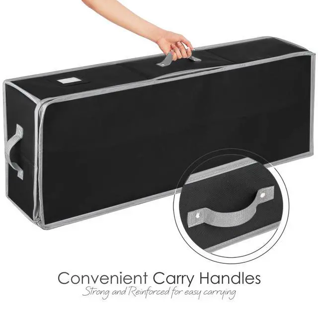 Alt view image 3 of 7 - Wrapping Paper Storage Container - Christmas Storage Bag with Interior Pockets - Gift Wrapping Organizer Storage Fits Up to 22 Rolls of 40" - Tear Proof Wrapping Paper Organizer