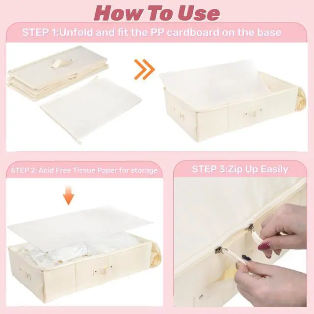 Alt view image 3 of 7 - Wedding Dress Storage Box, Large Wedding Gown Preservation Box with 30 Sheets Acid Free Tissue Paper and 1 Pair Microfiber Gloves for Bridal Essentials, Heirlooms, Weddings Keepsake, Beige