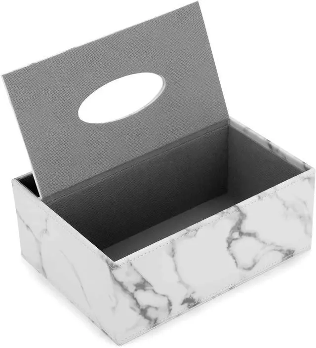 Alt view image 3 of 7 - PU Leather Household Office Rectangular Tissue Box Storage Organizer Box
