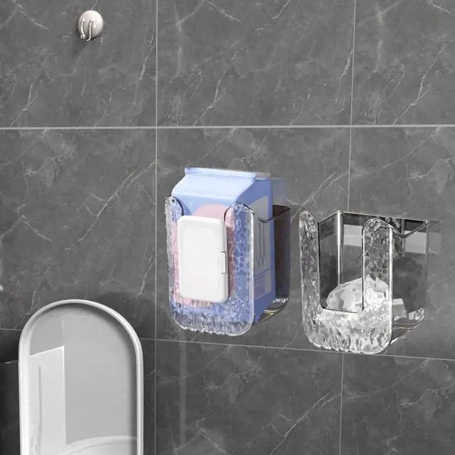 Alt view image 5 of 6 - Kitchen Wipes Storage, Flushable Wipes Holder for Bathroom, Wall-Mounted Tissue Box, Non-Slip Flushable Wipes Holder, Wipe Container, Wipes Dispenser for Kitchen Bedroom Bathroom, White
