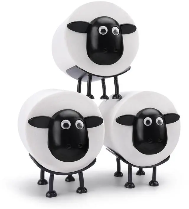 Main image of Sheep Toilet Paper Roll Holder, Tissue Paper Storage Stand, 3D Printed Black Sheep Loo Roll Holder, Wall Mount Tissue Basket for Bathroom, Fun Housewarming Gift & Bathroom Decor (3)