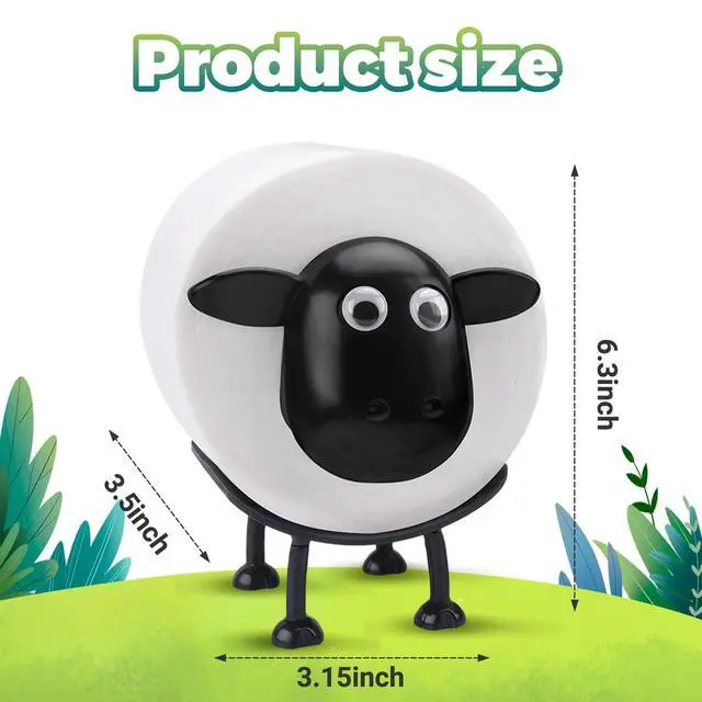 Alt view image 2 of 7 - Sheep Toilet Paper Roll Holder, Tissue Paper Storage Stand, 3D Printed Black Sheep Loo Roll Holder, Wall Mount Tissue Basket for Bathroom, Fun Housewarming Gift & Bathroom Decor (3)
